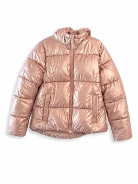 SwissTech Girls Rose Gold Metallic Puffer Jacket 7-8 Kids